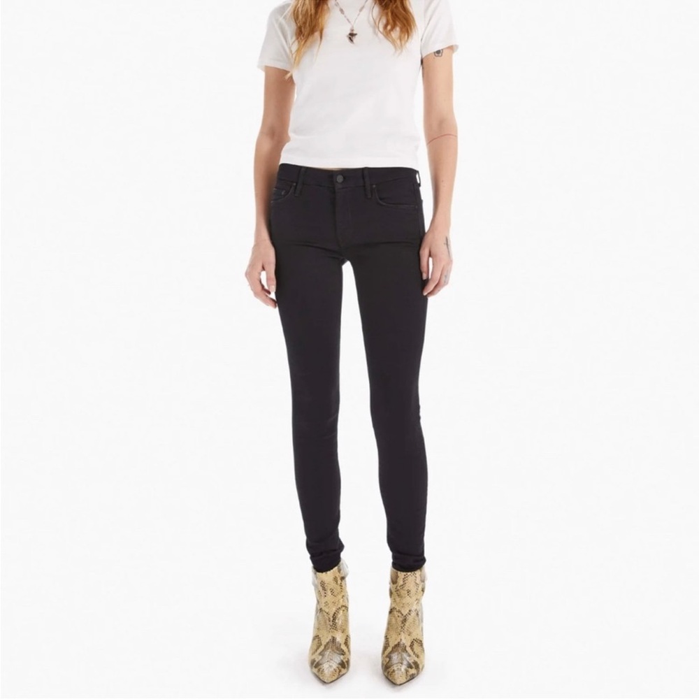 Mother Denim The Looker Crop Not Guilty True Black Jeans Skinny Mid Rise 25